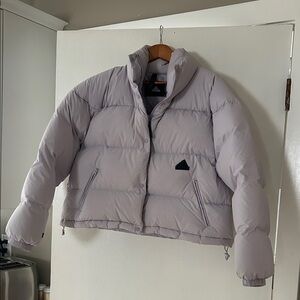 Adidas Lavender Cropped Puffer Jacket